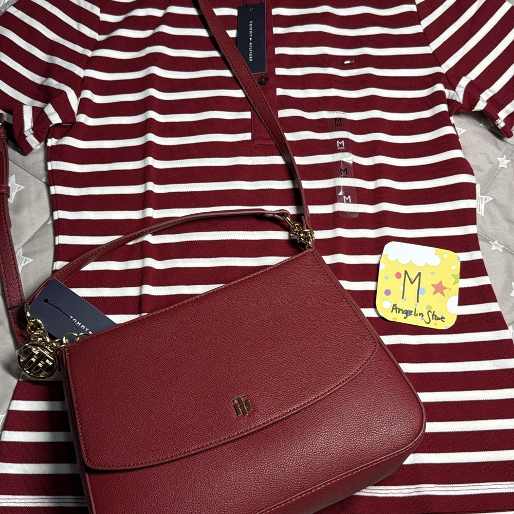 Tommy Hilfiger Burgundy Shoulder Bag